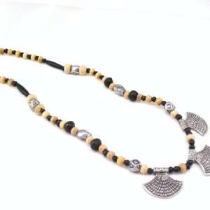   length necklace necklace french touch Kilimanjaro brown and beige