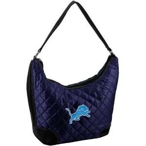  NFL Detroit Lions Ladies Navy Blue Quilted Hobo Purse 