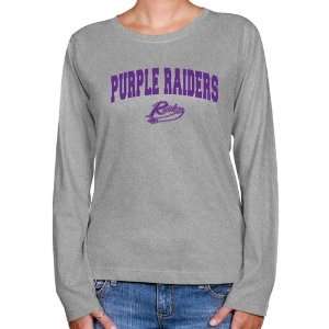 Mount Union Purple Raiders Ladies Ash Logo Arch Long Sleeve Classic 