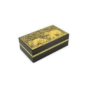 Lacquered wood box, Golden Day Out