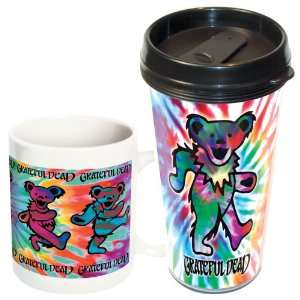  Grateful Dead/Tie Dye Bears Travel and Ceramic Mug 2 pack 