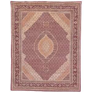   Herati Collection TH27 Hand Knotted Red Wool Square Area Rug, 8 Feet