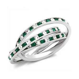  Jewelry   Emerald Swarovski Wedding Ring SZ 6 Jewelry