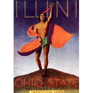  1931 Ohio State Buckeyes vs. Illinois Fighting Illini 22 x 