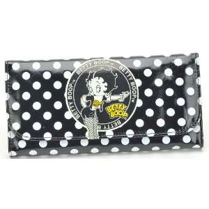   Betty Boop Long Wallet in Black and White Dot Pattern Toys & Games