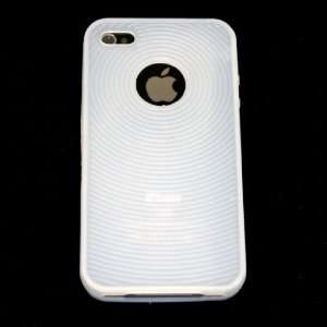  SILICONE SKIN CASE FOR iPhone 4 4Gs White SWIRLING DESIGN 