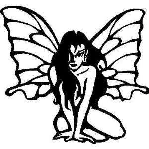  Fairy Butterfly Girl 5 Inch White Decal Sticker 