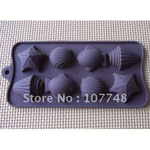  soap molds cake molds 8 fish shell christmas gift flexible 