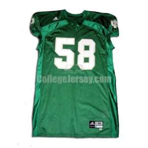  Green No. 58 Game Used Notre Dame Adidas Football Jersey 