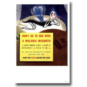  Dont Go to Bed with a Malaria Mosquito   Vintage Reprint 