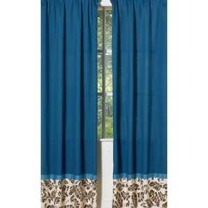 Surf Blue and Brown Window Panels   Set of 2 Baby