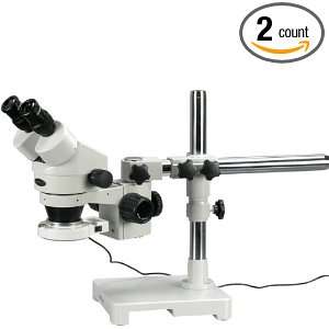 AmScope 3.5X 90X Binocular Stereo Zoom Microscope on Boom + 80 LED 