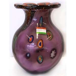  Murano Art Glass Vase Net & Flowers A21