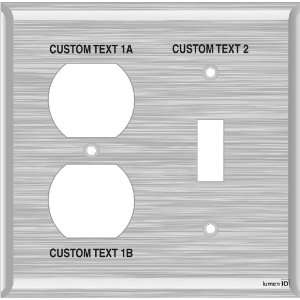  Engraved Switchplate with Light Switch Labels 1 Duplex 1 