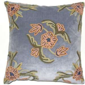   Pillow Alyssum Blissful Blue Cotton Velvet (16X16)