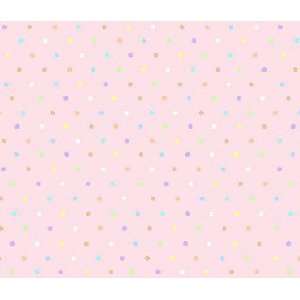   Round Crib Sheets   Pastel Colorful Pindots Pink Woven   Made In USA
