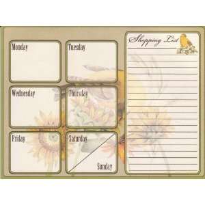   Do List Note Pad in Goldfinch with Wildflowers and Sunflowers Motif