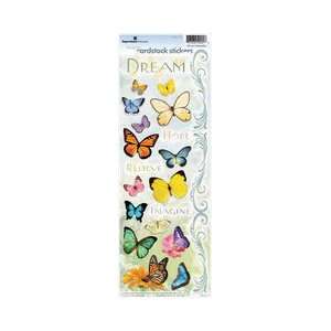   Photo Real 13 Inch by 4 1/2 Inch Cardstock Stickers, Butterflies Arts