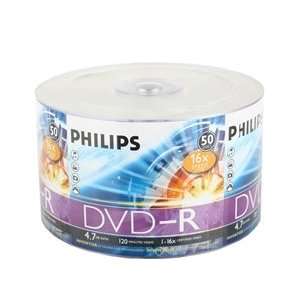  100 Philips 16X DVD R 4.7GB (Philips Logo on Top 
