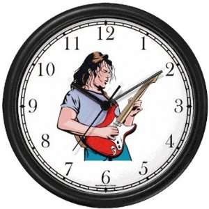  Famous Rock & Roll Star Musician Playing Guitar Wall Clock 
