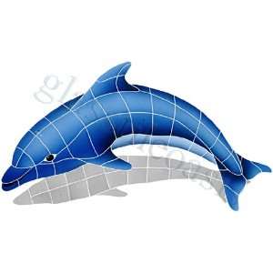  Small Blue Dolphin Pool Accents Blue Pool Glossy Ceramic 
