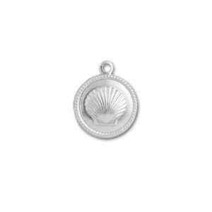  Sterling Embossed Seashell Charm Arts, Crafts & Sewing