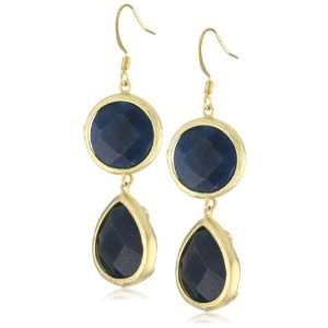  Leslie Danzis 2 Blue Dyed Jade Double Drop Earrings 