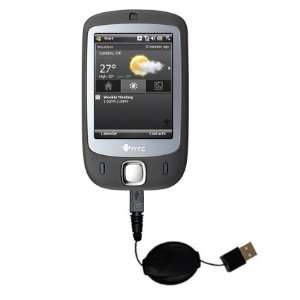  Retractable USB Cable for the HTC ELF with Power Hot Sync 