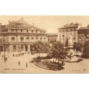   1910 Vintage Postcard Piazza della Scala Milan Italy 