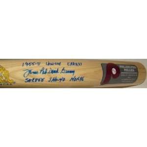 Jim Bunning Autographed Bat   Cooperstown STAT JSA   Autographed MLB 