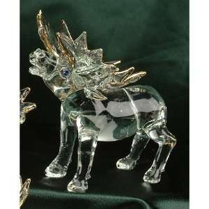 Large Moose Elk Crystal Glass Figurine Designer Model Decor Collection