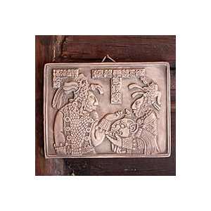  NOVICA Ceramic wall plaque, Maya Ruler and Wife