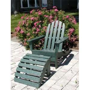    Adirondack Combo Chair And Ottoman Green Patio, Lawn & Garden