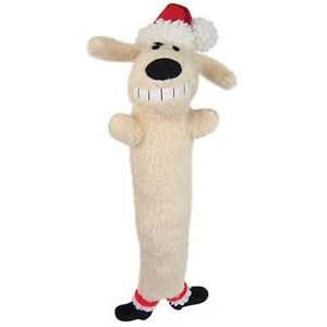   Happy Holidays 24in Loofa Beige Santa Dog Plush Dog Toy