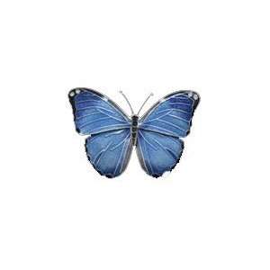  Blue Morpho Butterfly Silver and Enamel Pin Jewelry