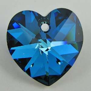   18mm Swarovski crystal heart pendant 6202 bermuda blue