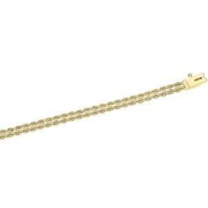  7 Inch 14K Yellow Gold Solid Double Rope Bracelet Jewelry