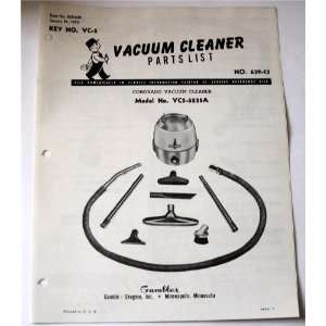 Vacuum Cleaner Parts List Model No. VCS 6235A (January 21, 1955, Form 