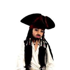  Jack Sparrow Hat W Beaded Braids Child deluxe Toys 
