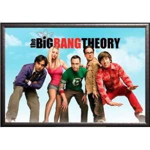 Big Bang Theory   Group 22x34 Dry Mount Poster Silver Wood Framed 