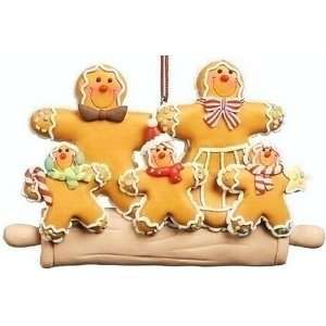 Gingerbread Family of 5 Ornament Personalize Christmas or Wall Decor 