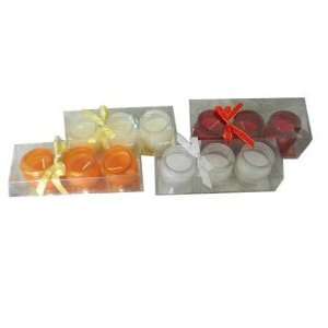  3 Piece Candle Set In Glass Cup   4 Asst Case Pack 48 