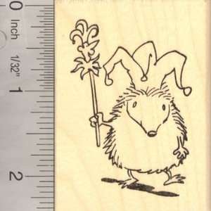  Hedgehog Jester April Fool Rubber Stamp Arts, Crafts 