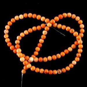  4mm orange turquoise round beads 16 strand