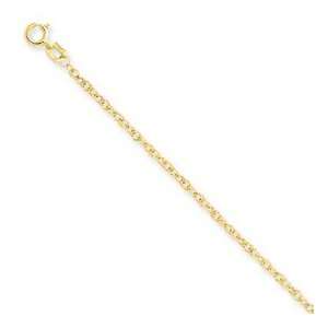 14K Carded Cable Rope Chain Necklace   16 Inch   1.25mm   Spring Ring 