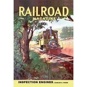 Vintage Art Railroad Magazine Inspection Engines, 1945 