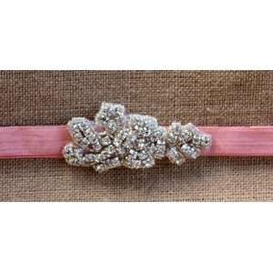  Antique Peach Jeweled Flower Headband Beauty