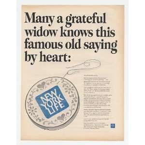  1967 New York Life Insurance Needlepoint Logo Print Ad 