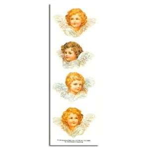 Victorian Angel Face Sticker Sheet 4 Angels Christmas  
