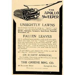  1905 Ad Apollo Sweeper Lawns Fallen Leaves Greene Care 